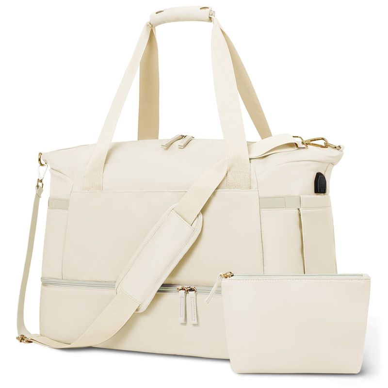 DANWEILE - Bolsa de gimnasio portátil para mujer - Blanquecino
