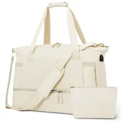 DANWEILE - Bolsa de gimnasio portátil para mujer - Blanquecino
