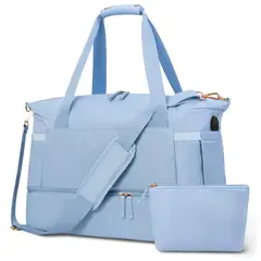 DANWEILE - Bolsa de gimnasio portátil para mujer - Azul cielo