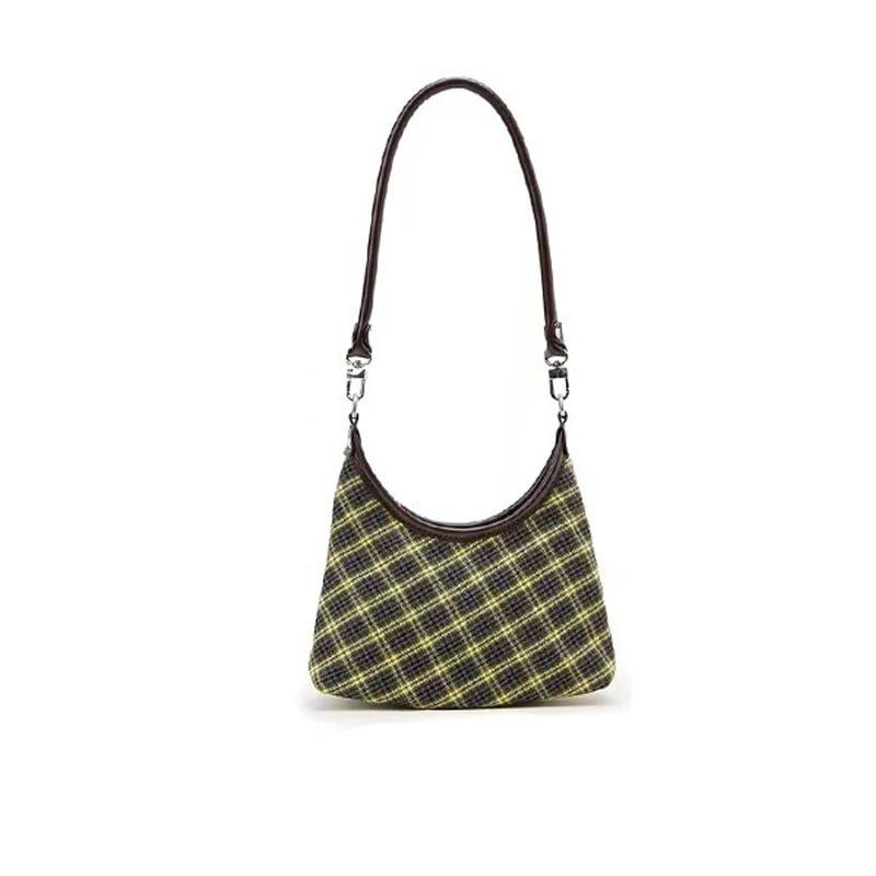DANWEILE - Bolso bandolera retro de mujer con textura a cuadros de PU axila