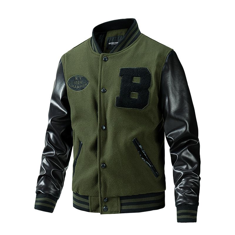 DANWEILE - Chaqueta Pu Hombre - verde.