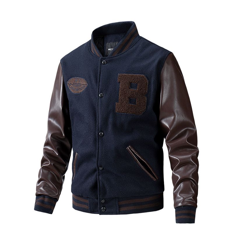 DANWEILE - Chaqueta Pu Hombre - azul