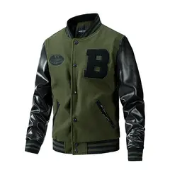 DANWEILE - Chaqueta Pu Hombre - verde.