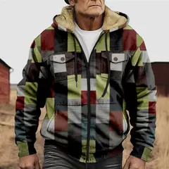 DANWEILE - Chaqueta de invierno con capucha para hombre - Multicolor