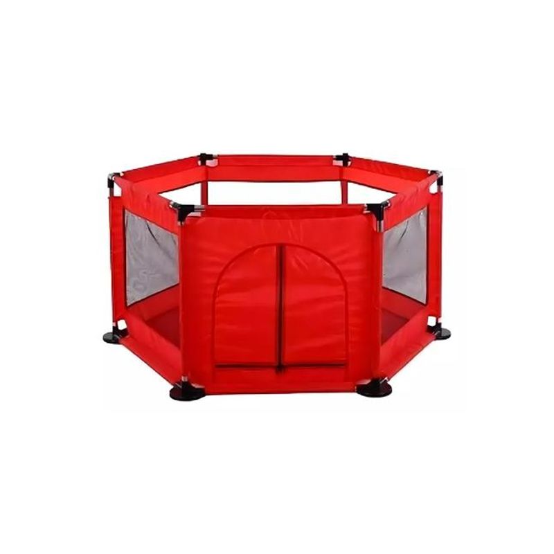 GENERICO - Corral de seguridad para bebé hexagonal + pelotas rojo