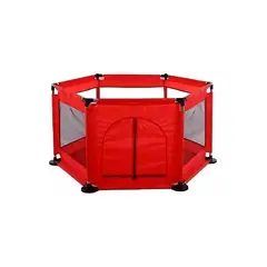 GENERICO - Corral de seguridad para bebé hexagonal + pelotas rojo