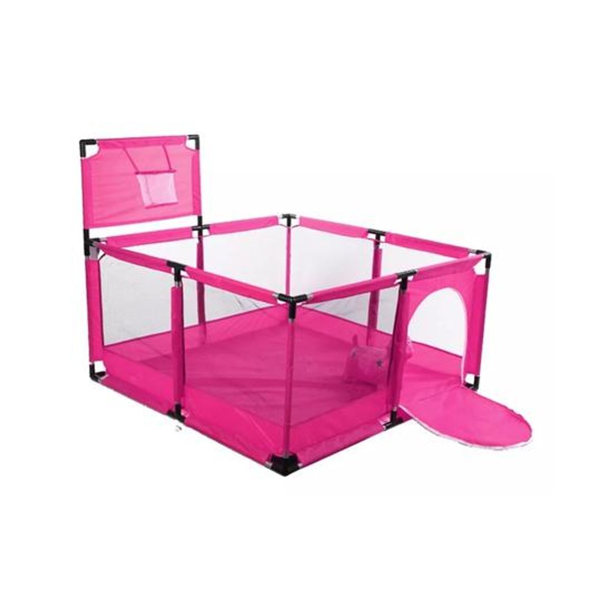 GENERICO - Corral de seguridad para bebés con aro de basket 128cm rosa
