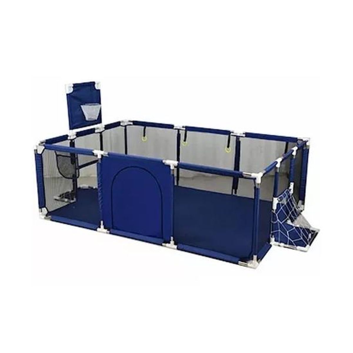 GENERICO - Corral de seguridad para bebés con aro de basket 180cm azul