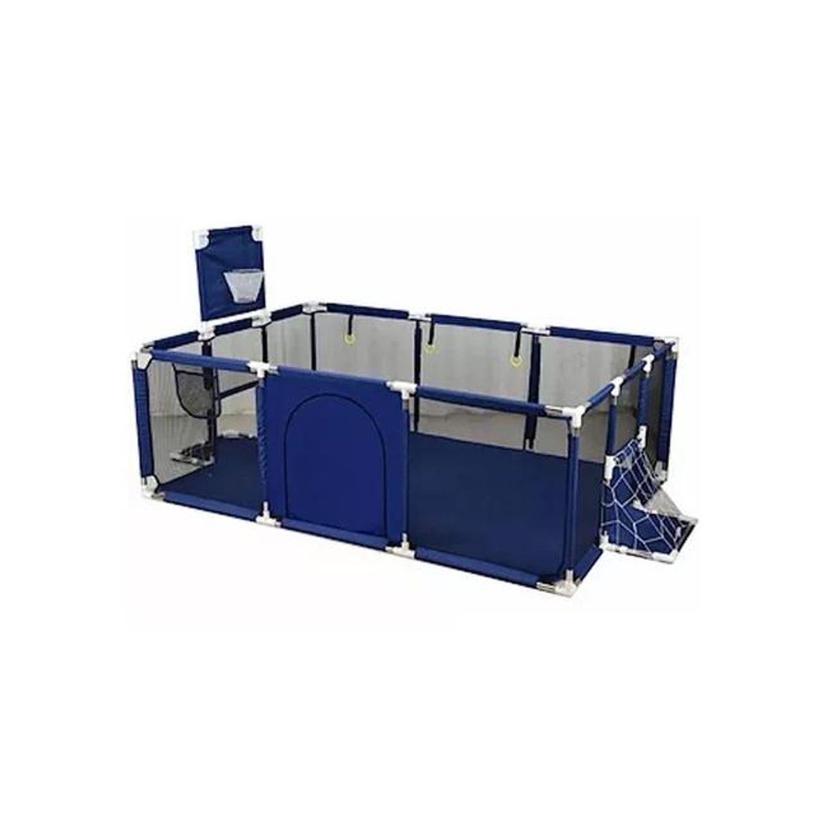 GENERICO - Corral de seguridad para bebés con aro de basket 180cm azul