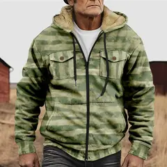 DANWEILE - Chaqueta de invierno con capucha para hombre-Verde