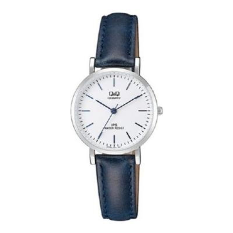 Q&Q - Reloj Qz03j301y Mujer Analogo Cuero - Plateado