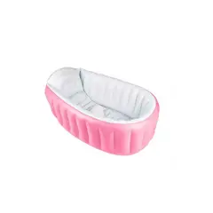 GENERICO - Bañera inflable plegable bebés con bomba de aire rosado