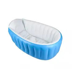 GENERICO - Bañera inflable plegable para bebés celeste