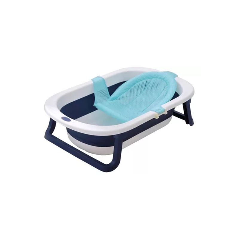 GENERICO - Tina bebé bañera plegable con malla color celeste
