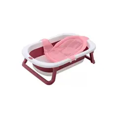 GENERICO - Tina bebé bañera plegable con malla color rosado