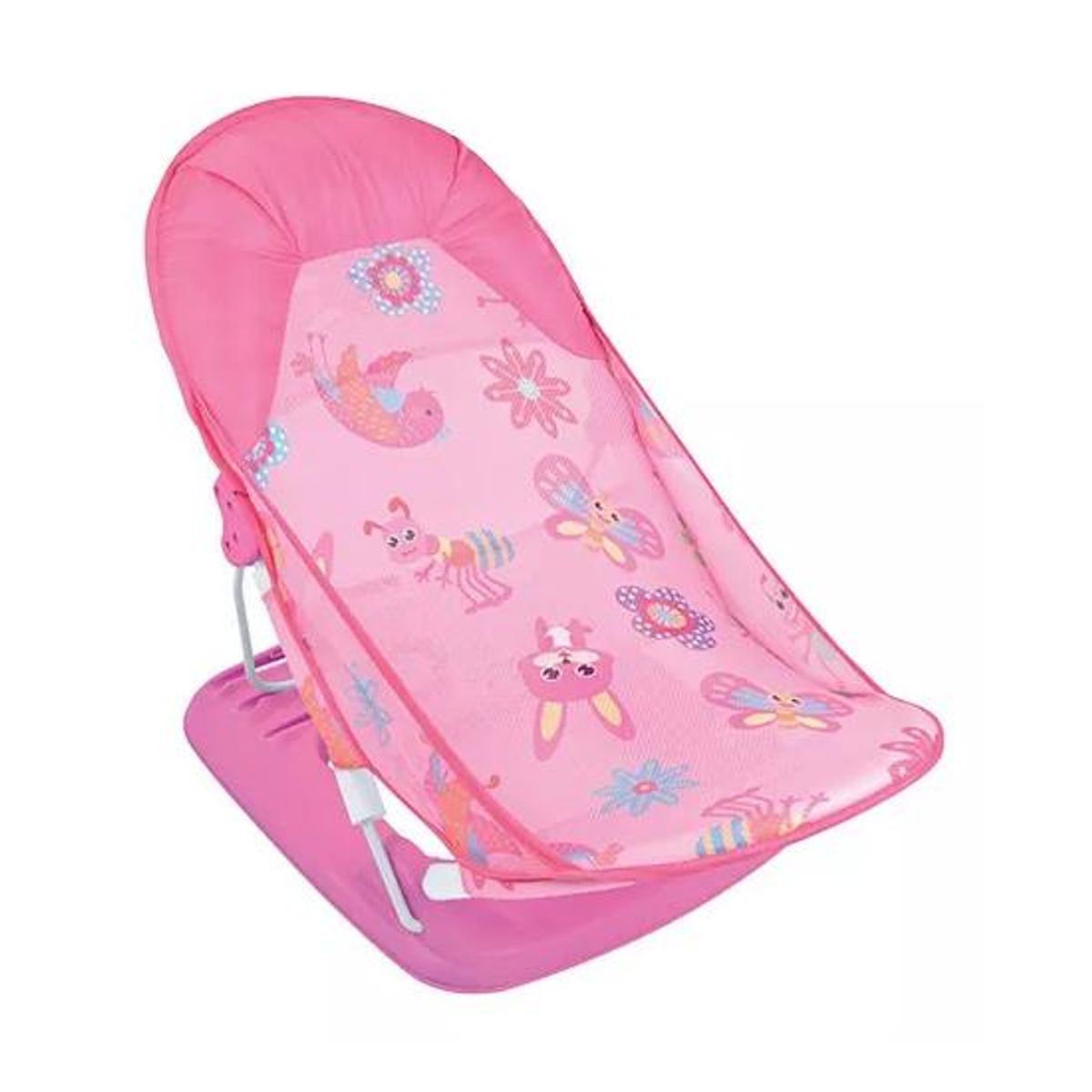 GENERICO - Silla de baño plegable con almohada y red flotante rosado