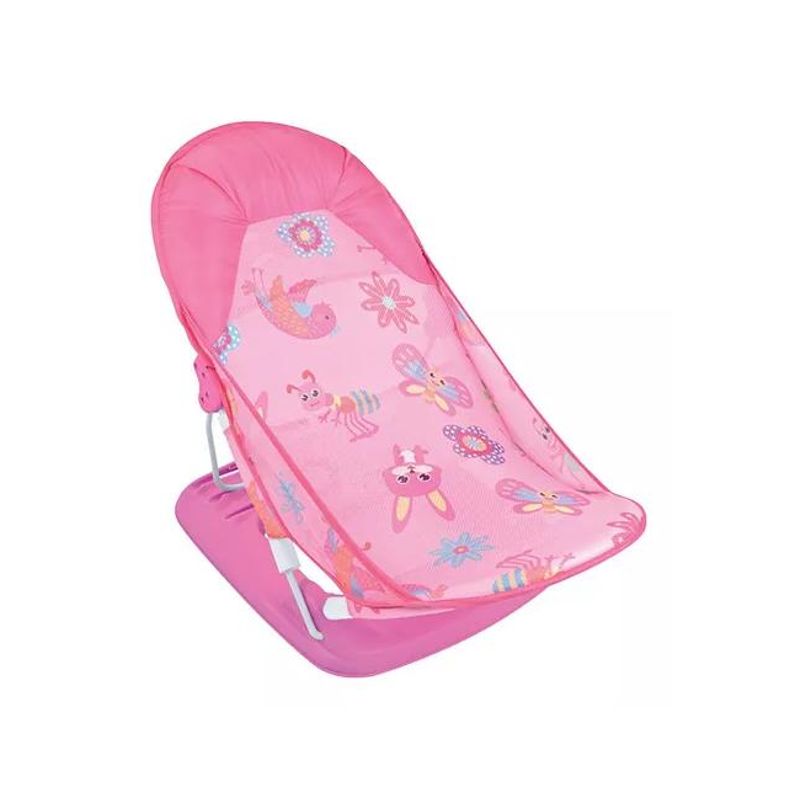 GENERICO - Silla de baño plegable con almohada y red flotante rosado