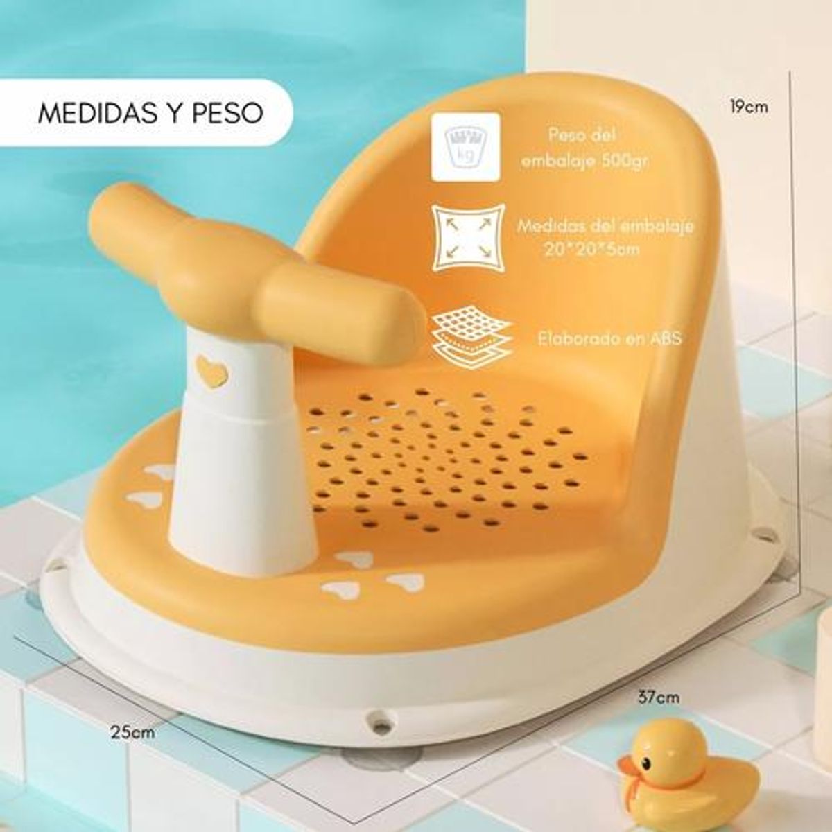 GENERICO - Silla de ducha para bebé color amarillo