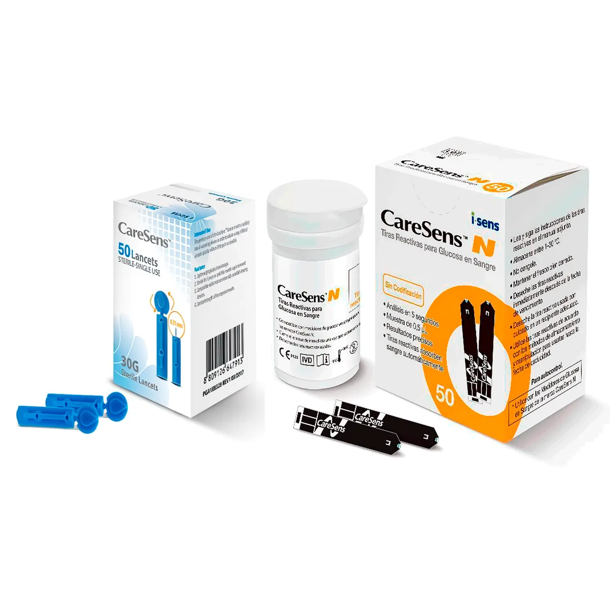 GENERICO - Glucómetro Caresens N Premier Bluetooth Glicemia 50Cintas+50Lan