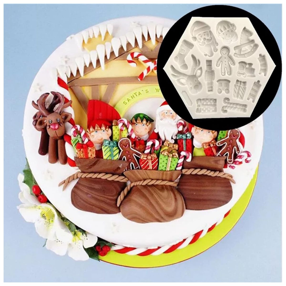 GENERICO - Moldes 15 Espacios Forma Mini Navidad