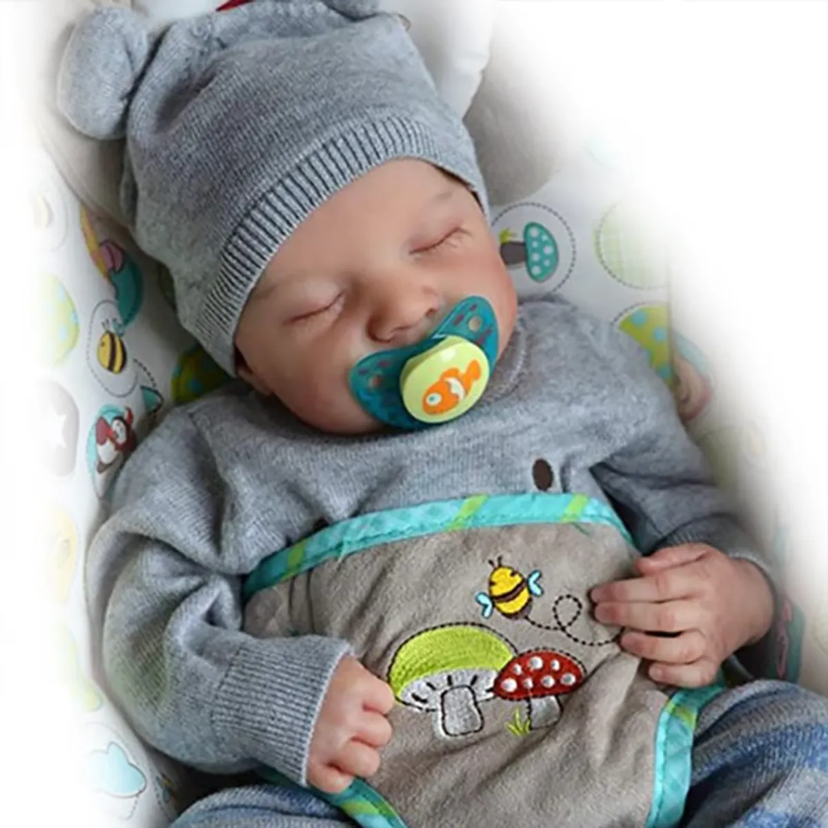 LSABEL RENACI - Muñeca bebe reborn vinilo de silicona juguetes para 49cm