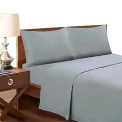 GENERICO - Set De Sabanas Genero Microfibra 15 Plazas+1 Funda Almohada Gris Oscur
