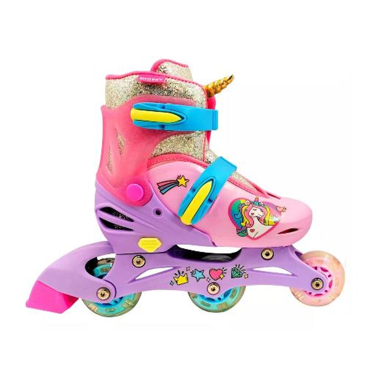 GENERICO - Patines 2 en 1 3 ruedas talla 29 a 33 rosado