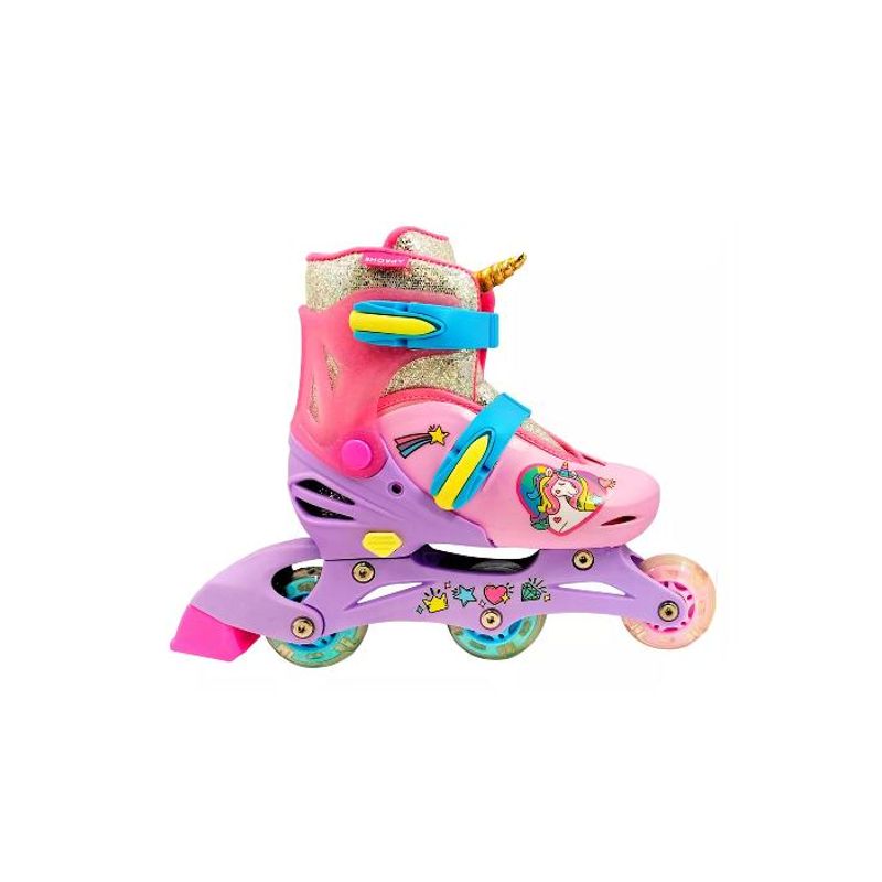 GENERICO - Patines 2 en 1 3 ruedas talla 29 a 33 rosado