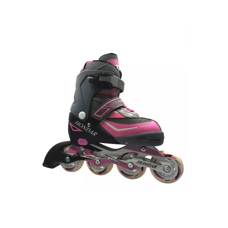 GENERICO - Patines en línea roller talla 33-36 ajustable fucsia