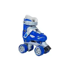 GENERICO - Patín 4 ruedas + set protección talla 33-36 azul