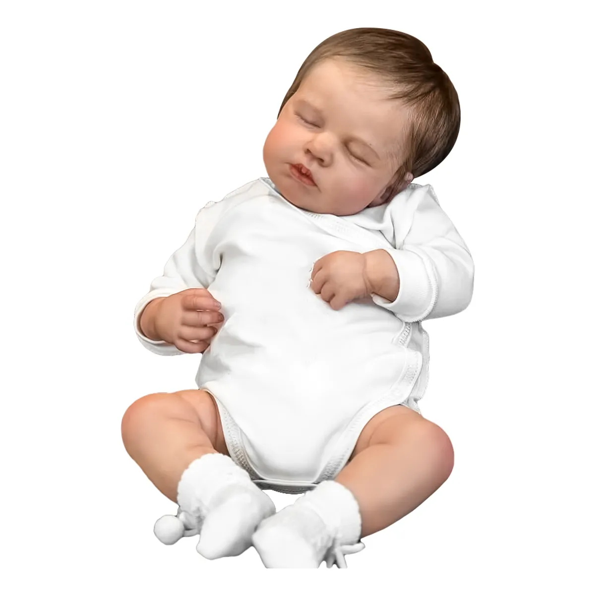 LSABEL RENACI - Bebé Reborn Cuerpo Simulado Silicona + Algodón 49 Cm