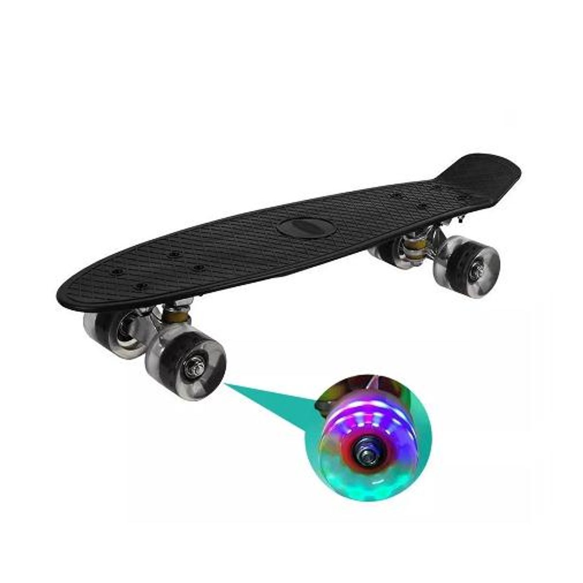 GENERICO - Skate Penny patineta ruedas LED niños negro