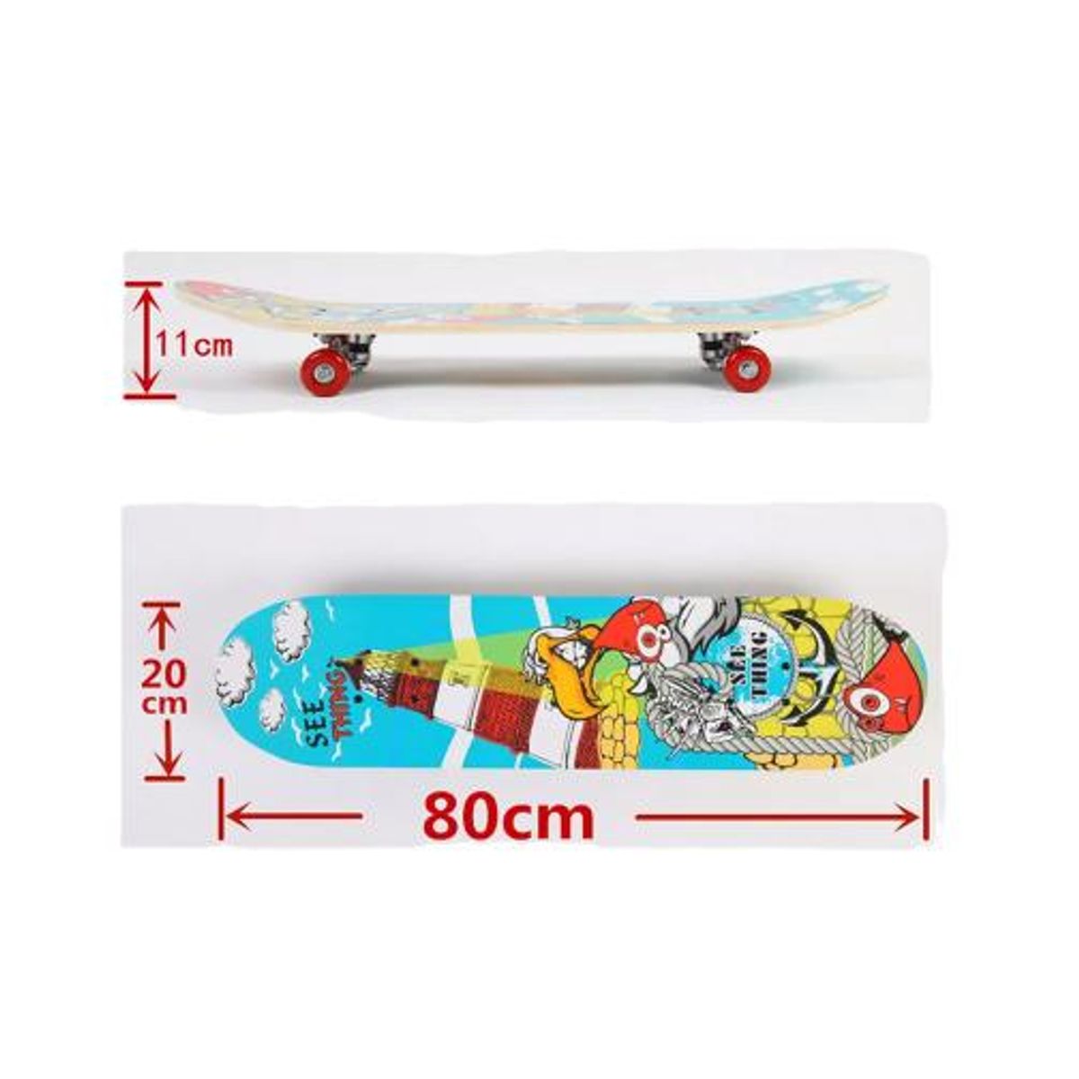 GENERICO - Tabla skate madera fuego 7 láminas 32 negro
