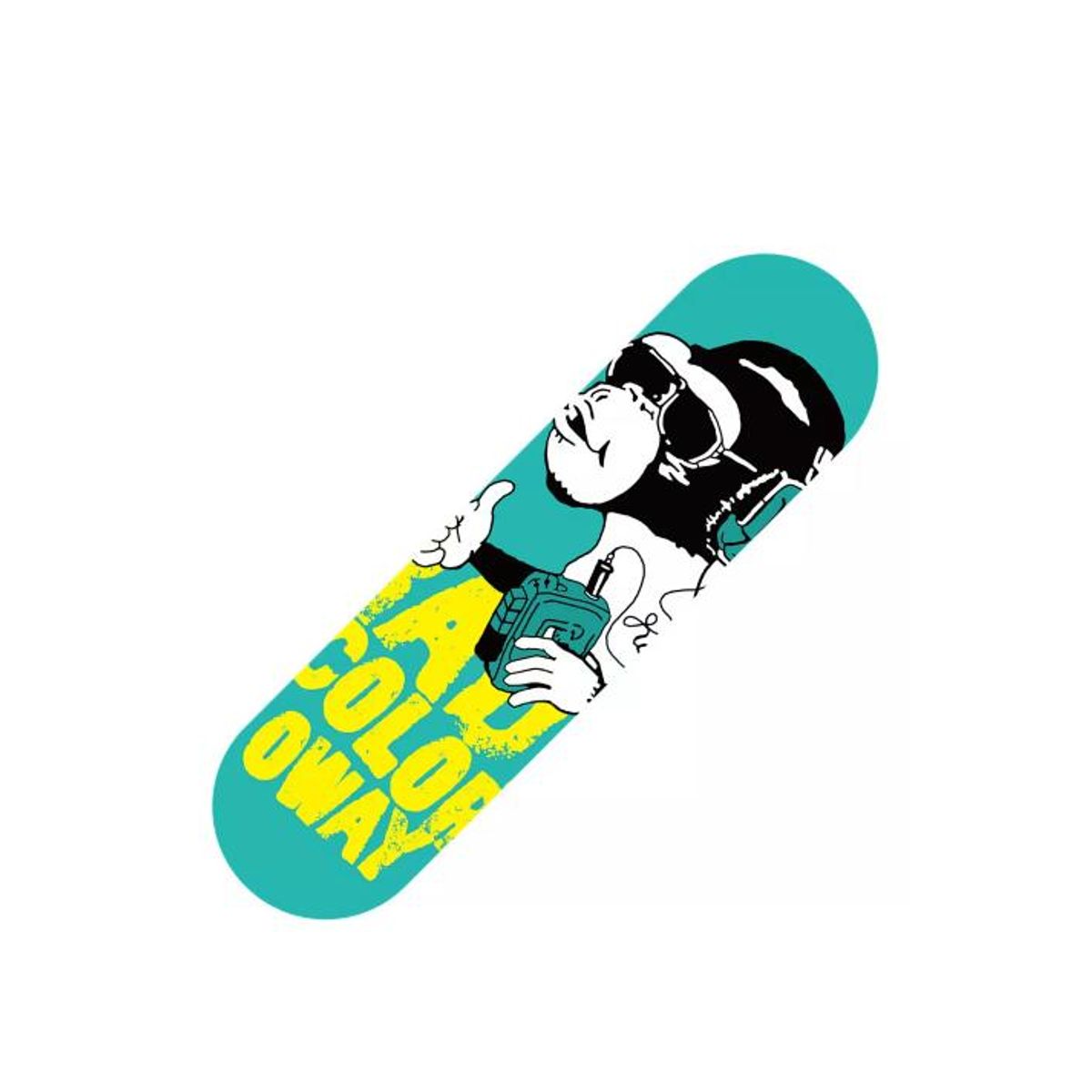 GENERICO - Tabla skate madera mono 7 láminas 32 negro