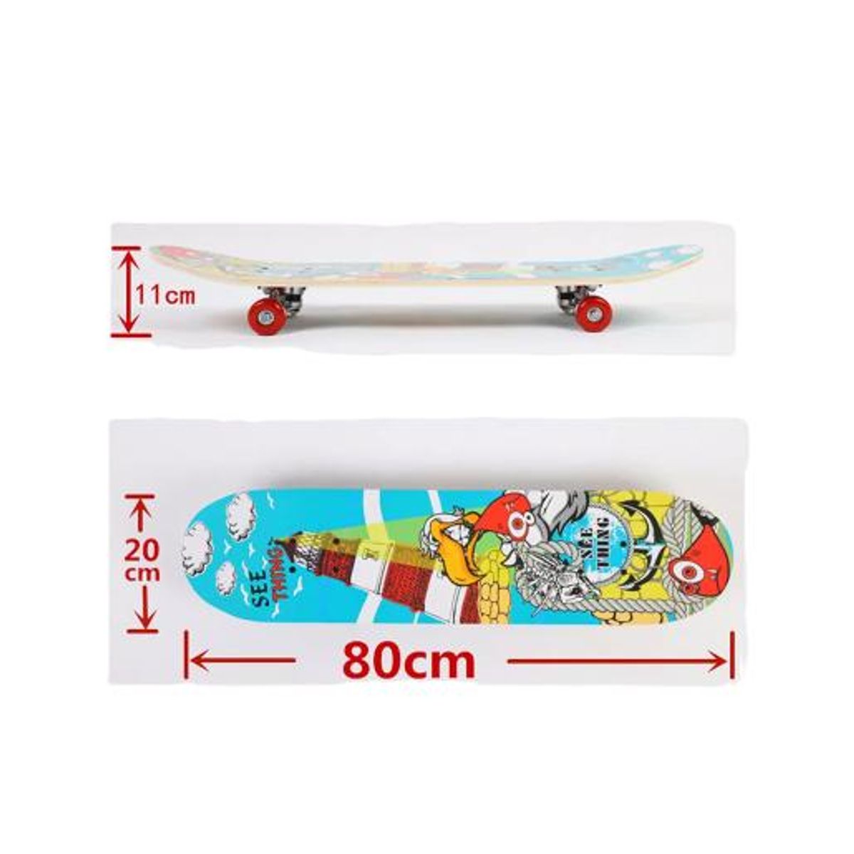 GENERICO - Tabla skate madera mono 7 láminas 32 negro