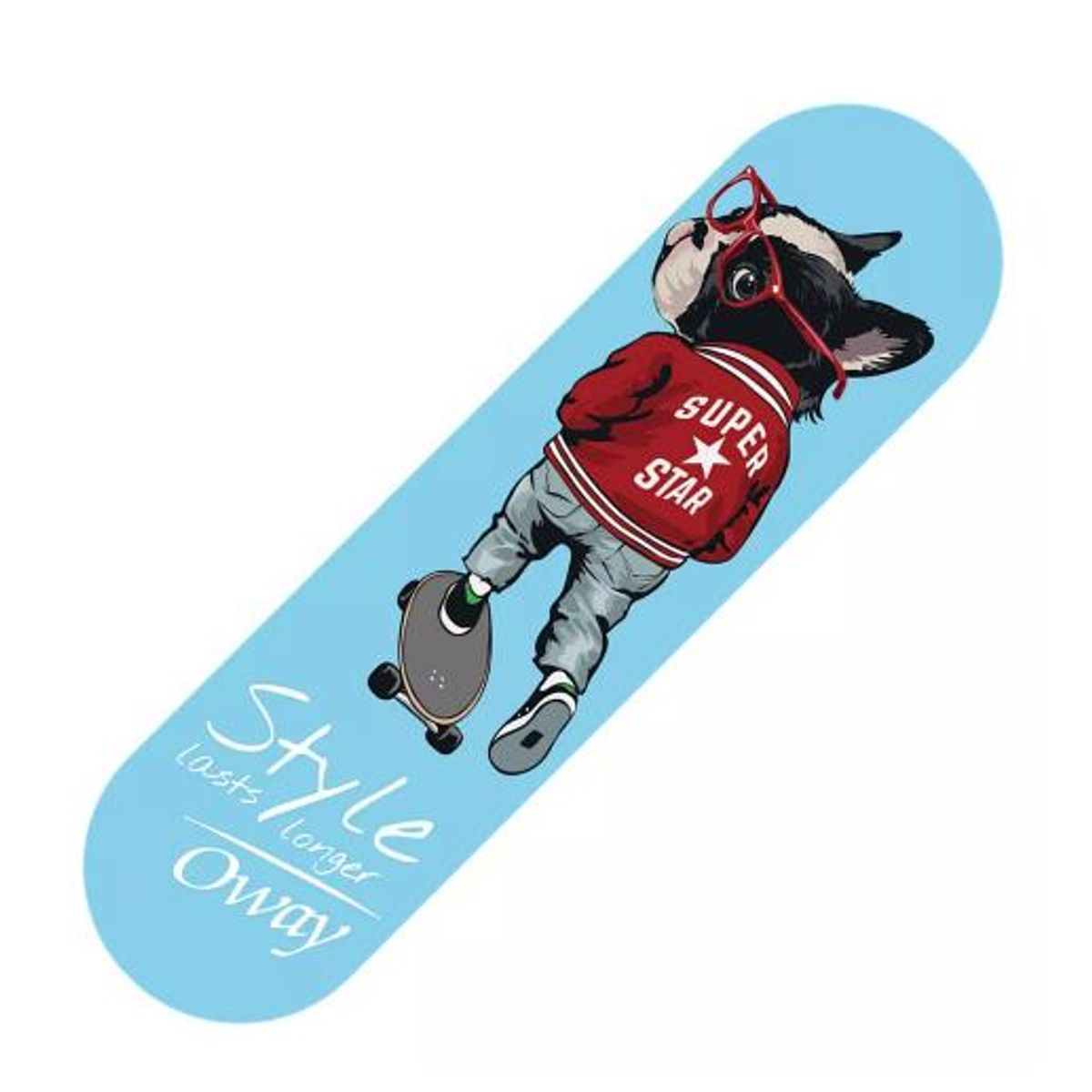 GENERICO - Tabla skate madera perro 7 láminas 32 negro