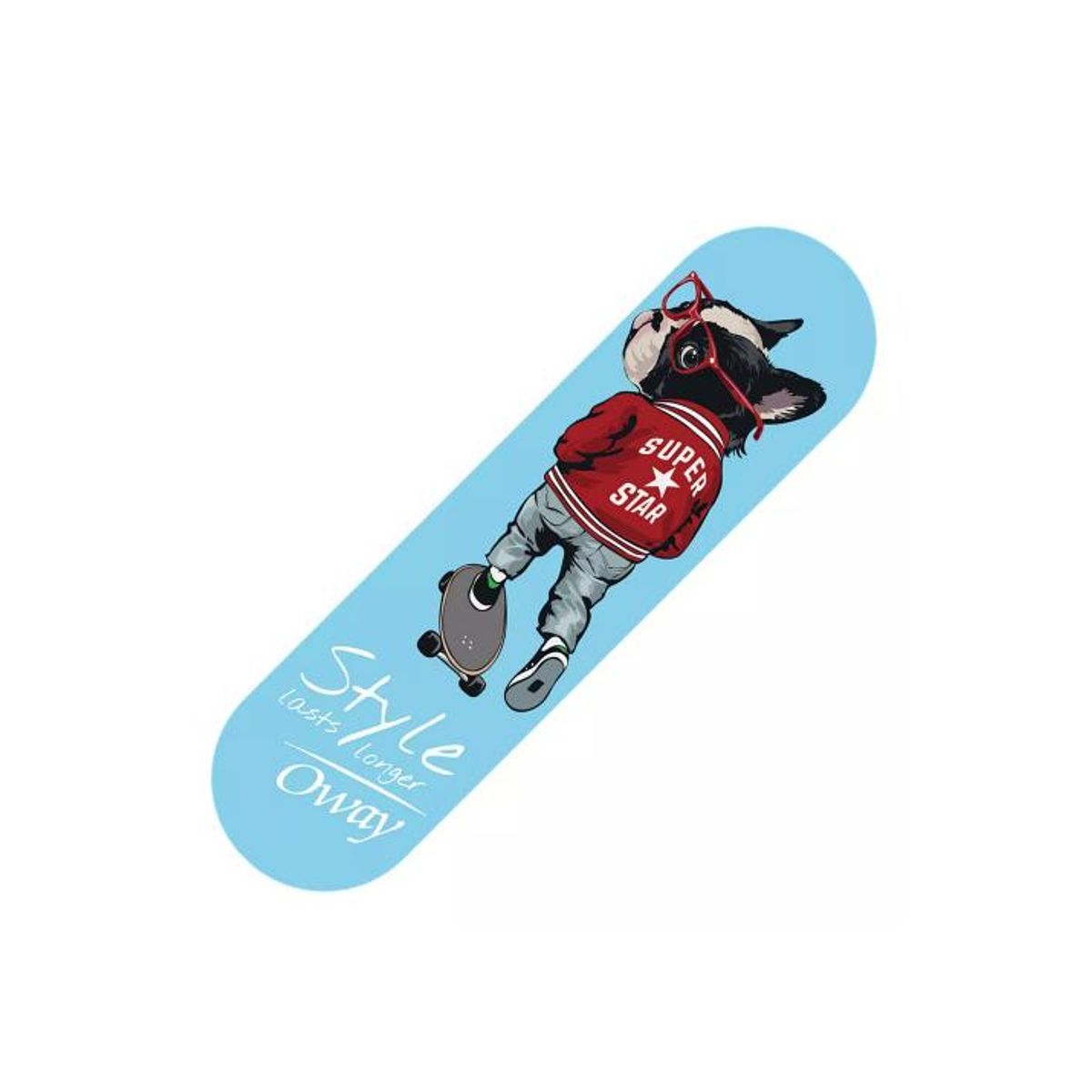 GENERICO - Tabla skate madera perro 7 láminas 32 negro