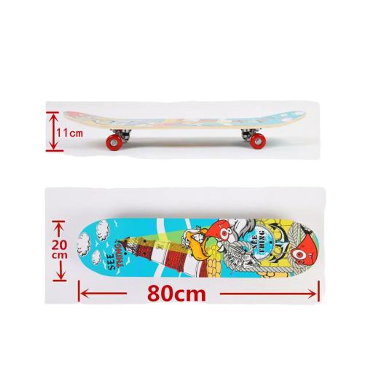 GENERICO - Tabla skate madera perro 7 láminas 32 negro