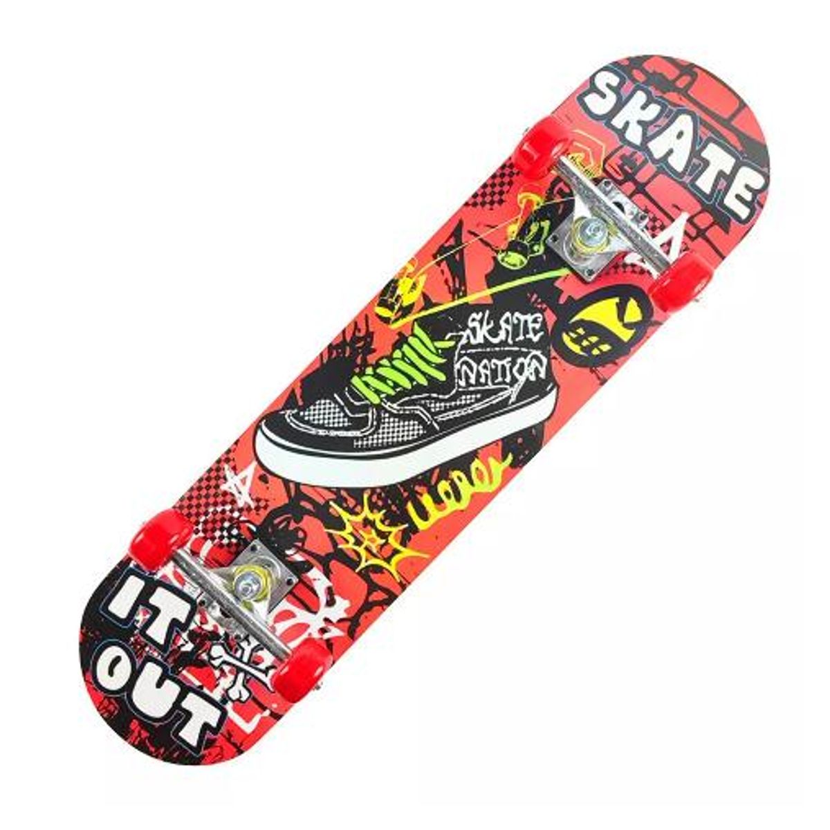 GENERICO - Tabla skate madera Skate Nation 7 láminas 32 negro