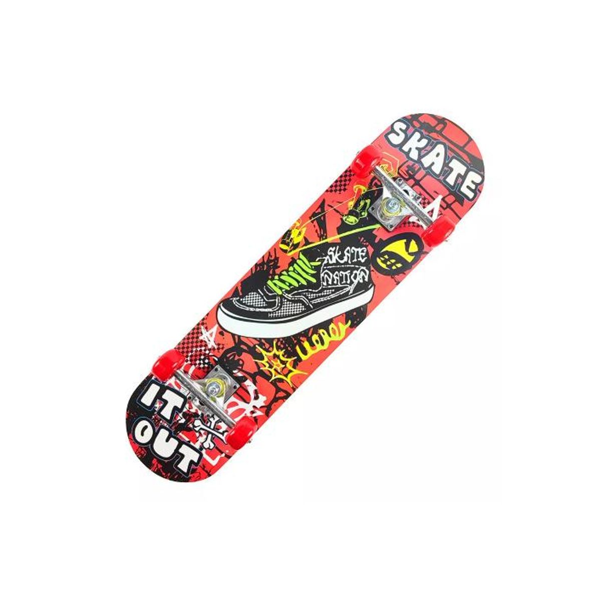 GENERICO - Tabla skate madera Skate Nation 7 láminas 32 negro