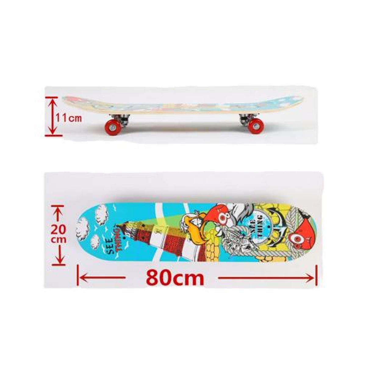 GENERICO - Tabla skate madera Skate Nation 7 láminas 32 negro