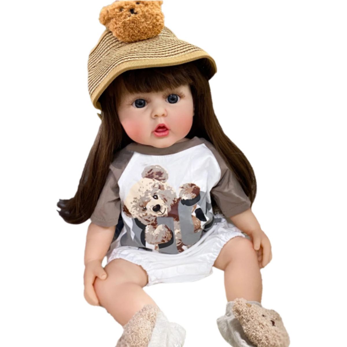 LSABEL RENACI - Muñeca Reborn De Silicona 55 Cm Juguete Suave Para Niña