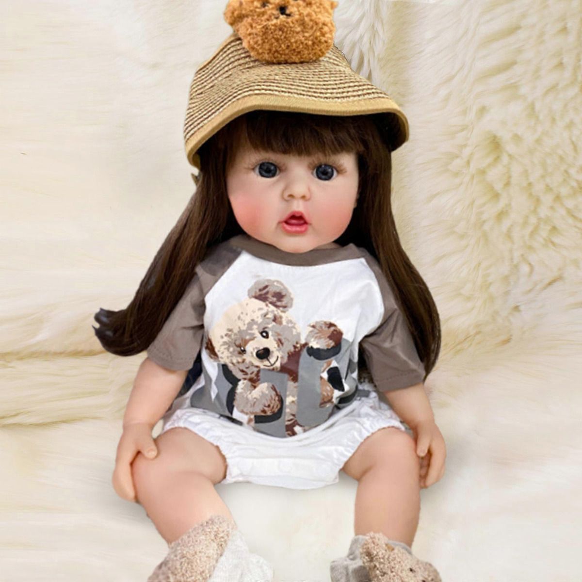 LSABEL RENACI - Muñeca Reborn De Silicona 55 Cm Juguete Suave Para Niña