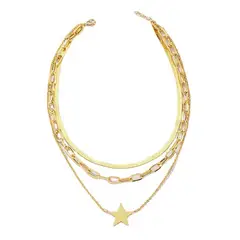 BLWOENS - Bañado en oro Collar de moda para mujeres