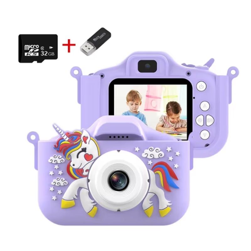 BRO TOUMI - Toumi Cámara Unicornio Digital HD de 48 mp1080p MP3 TF-Morado