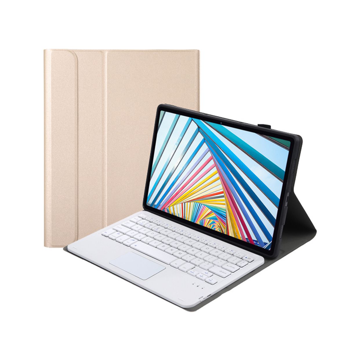 RENVMEXY - Teclado Bluetooth Táctil AK10-A Oro Para Lenovo M10 Plus 103