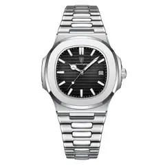OVOTOUMI - Toumi CK reloj mecánico de gran dial impermeable - Plata