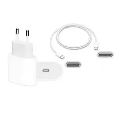 APPLE - Cargador 20W Original + Cable C - C 1mt iPhone 15 pro pro max