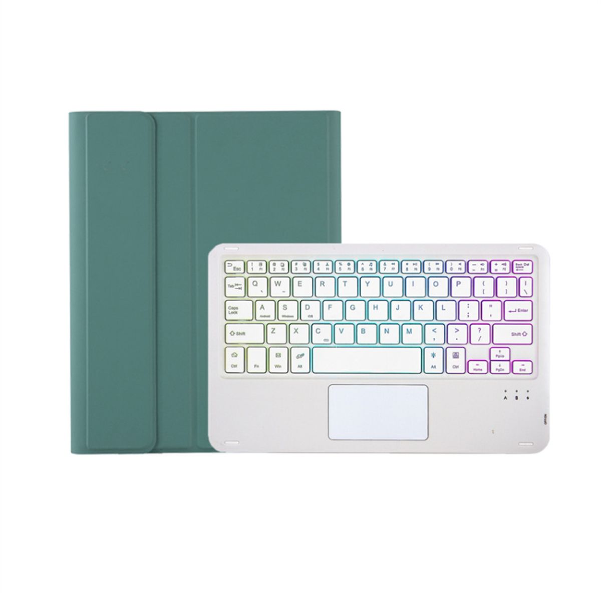 RENVMEXY - Teclado Bluetooth Táctil RGB A09B-AS Verde para Samsung Tab A9 Plus