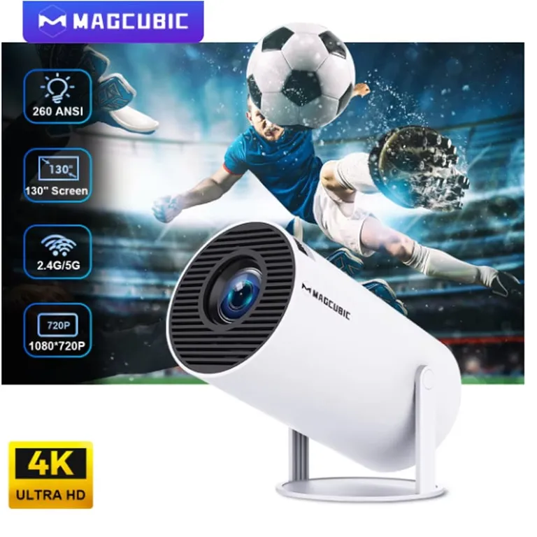 BRO TOUMI Proyector Portátil HY300 Proyector 4K WiFi 1080P Bluetooth Android 11